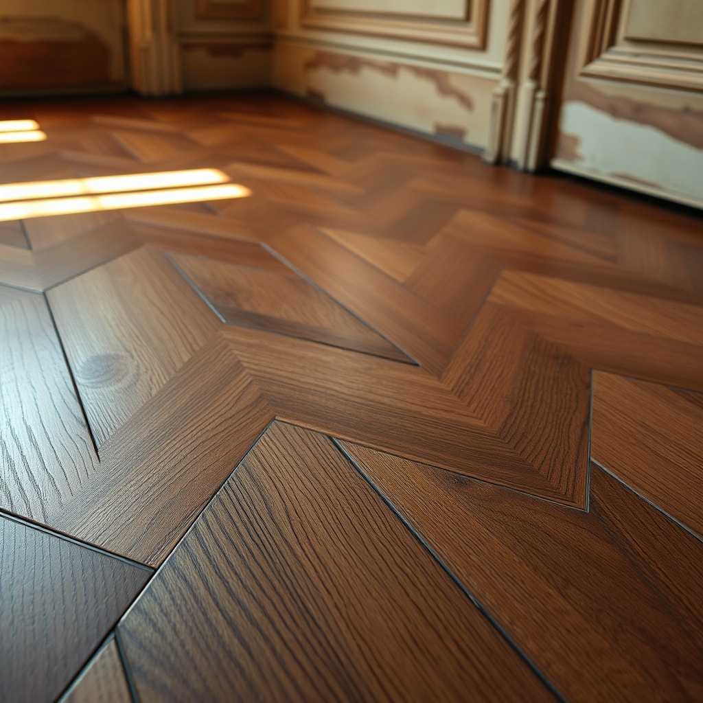 Parquet ancien en chêne rénové