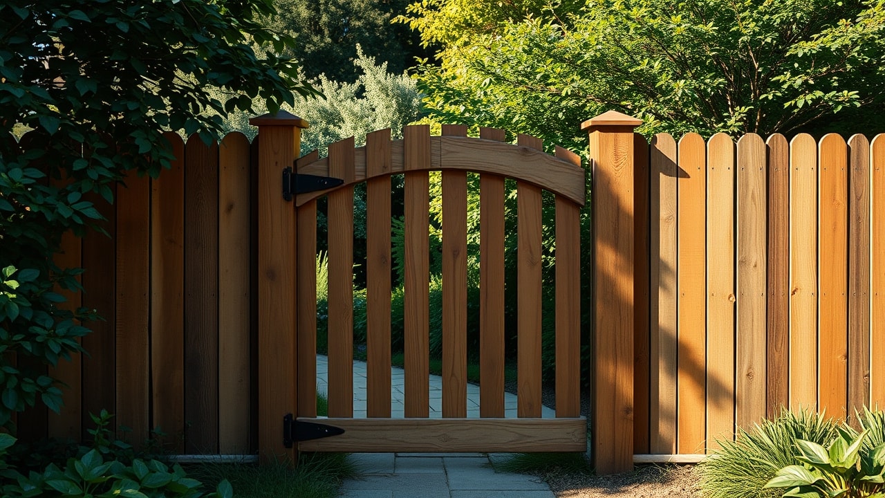 Portail de jardin en bois massif fabriqué sur-mesure